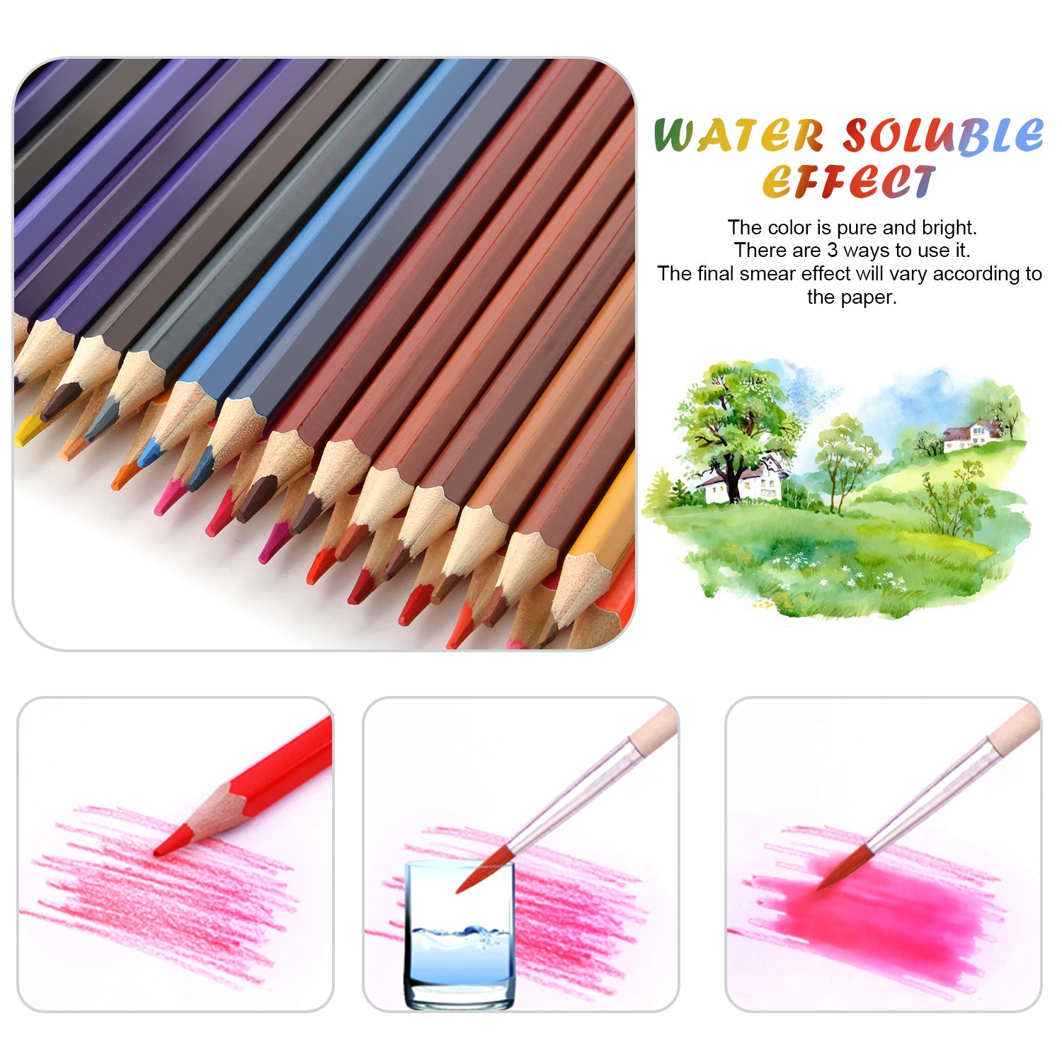 Qweryboo 48 Pcs Professional Watercolor Pencils, Pre-sharpened Drawing Colored  Pencils Set for Adults Kids(48) 