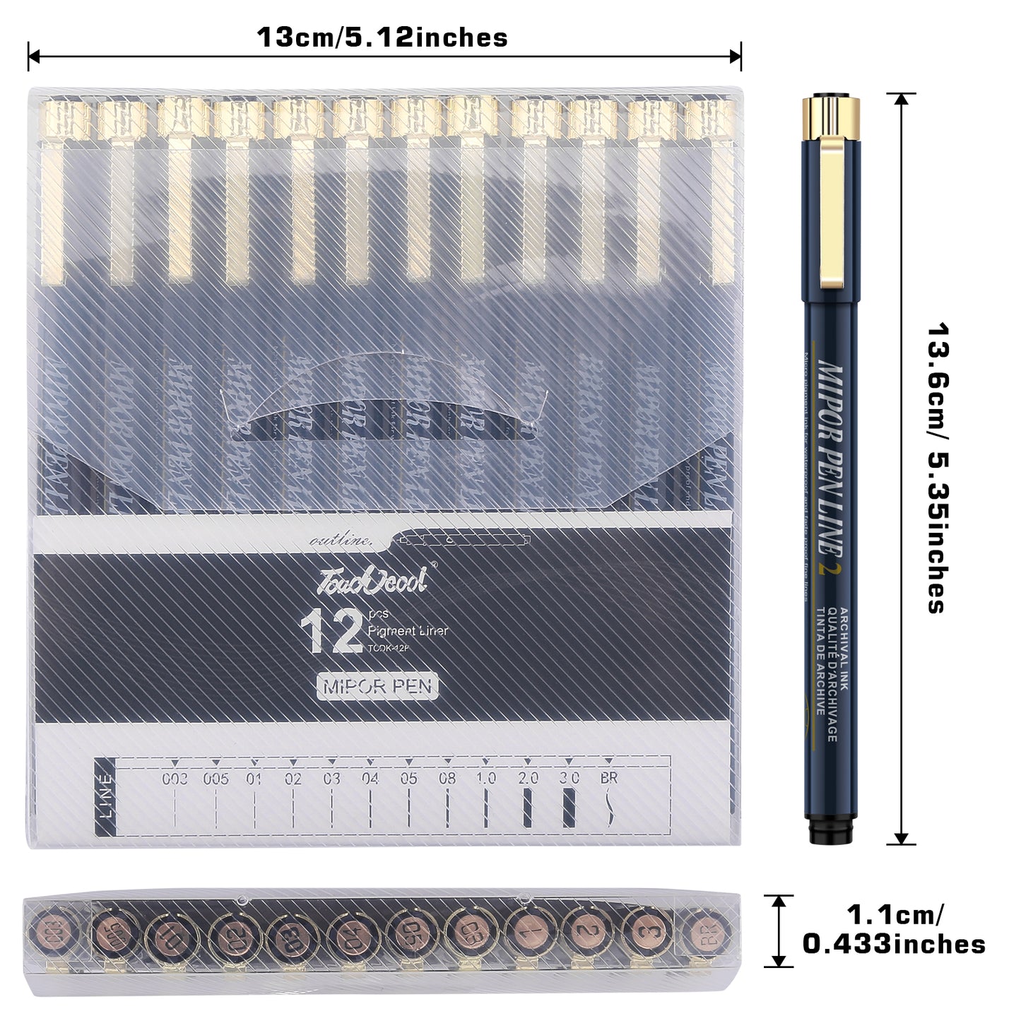 Drawing Pens, Limous 12 Sets FineLiner Drawing Pens 0.15mm to 0.5mm Micro Fine Point Drawing Pens, Pigment Ink Pens for Illustration, Sketching, Art Watercolor, Manga, Calligraphy and Scrapbooking
