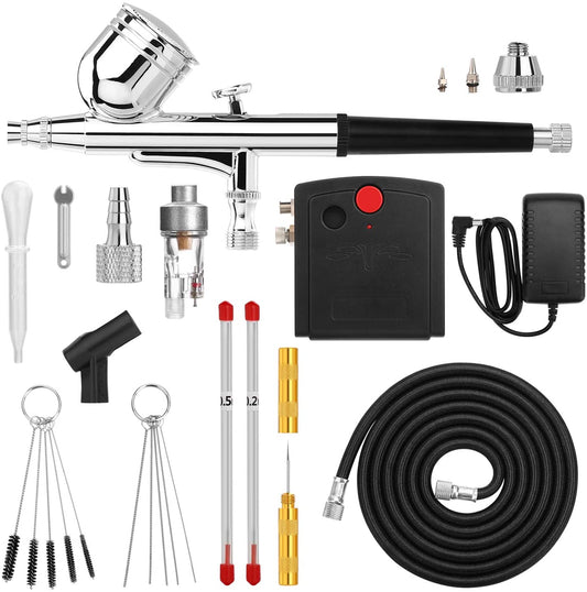 Mini Airbrush with Air Compressor, Portable Airbrush Kit for Cake Decorating, Craft Tools, Makeup, Painting and Manicure