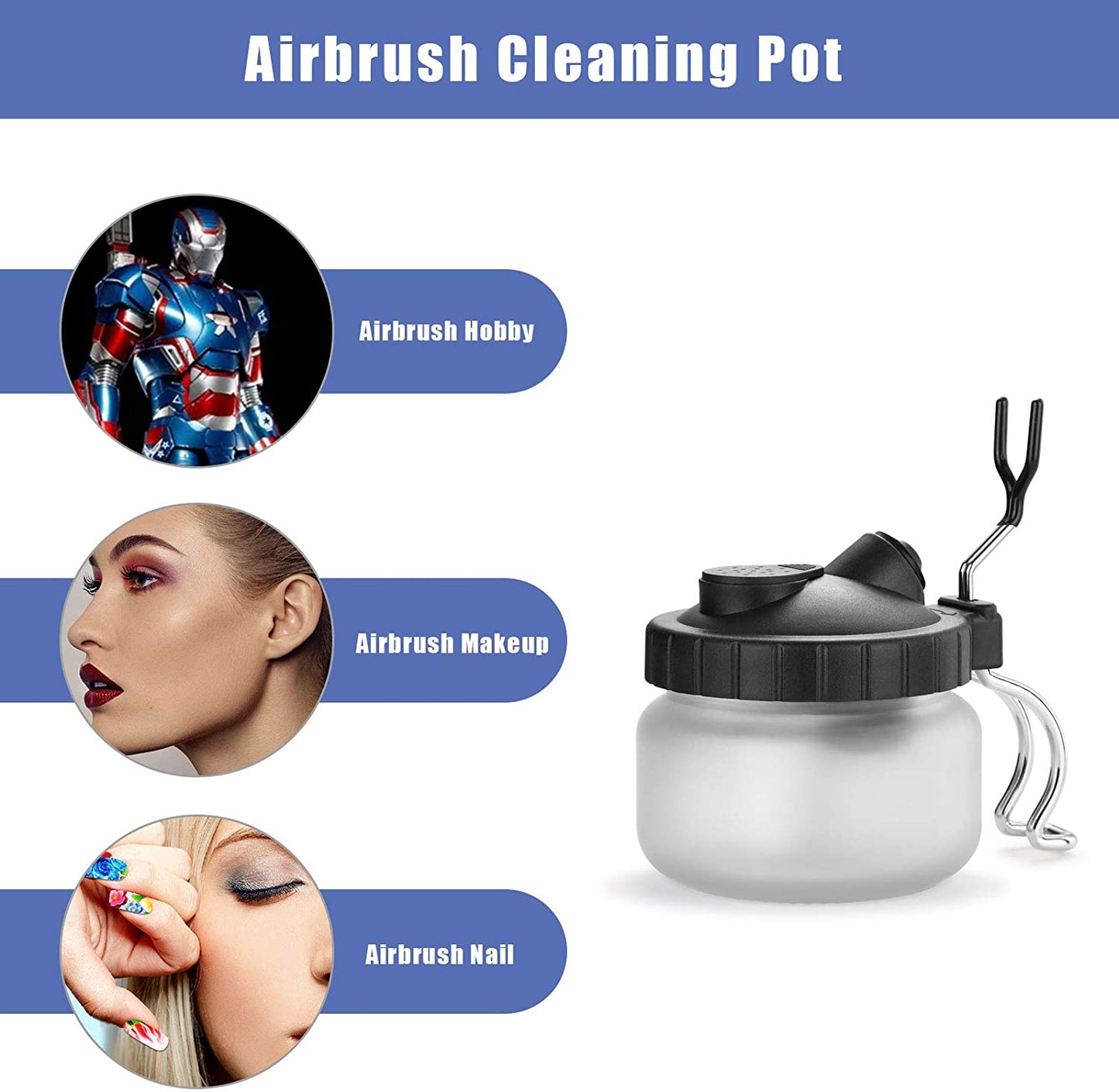 Airbrush Cleaning Kit, AGPTEK Glass Airbrush Cleaning Pot with
