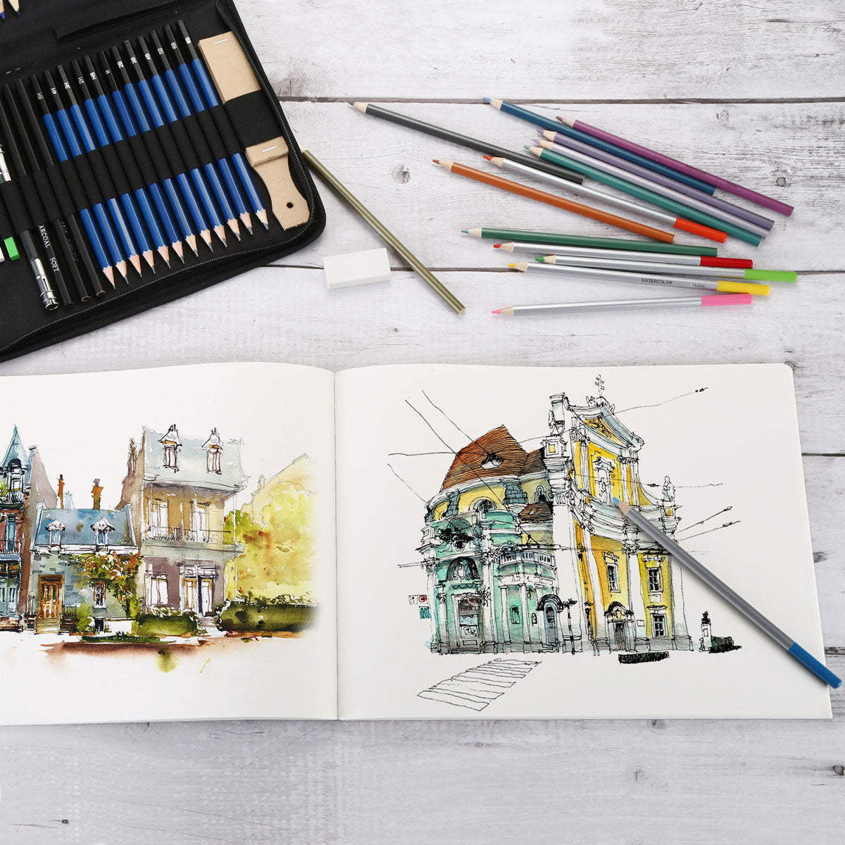 sbwatercolors and sketching: Pencil Case Sketch